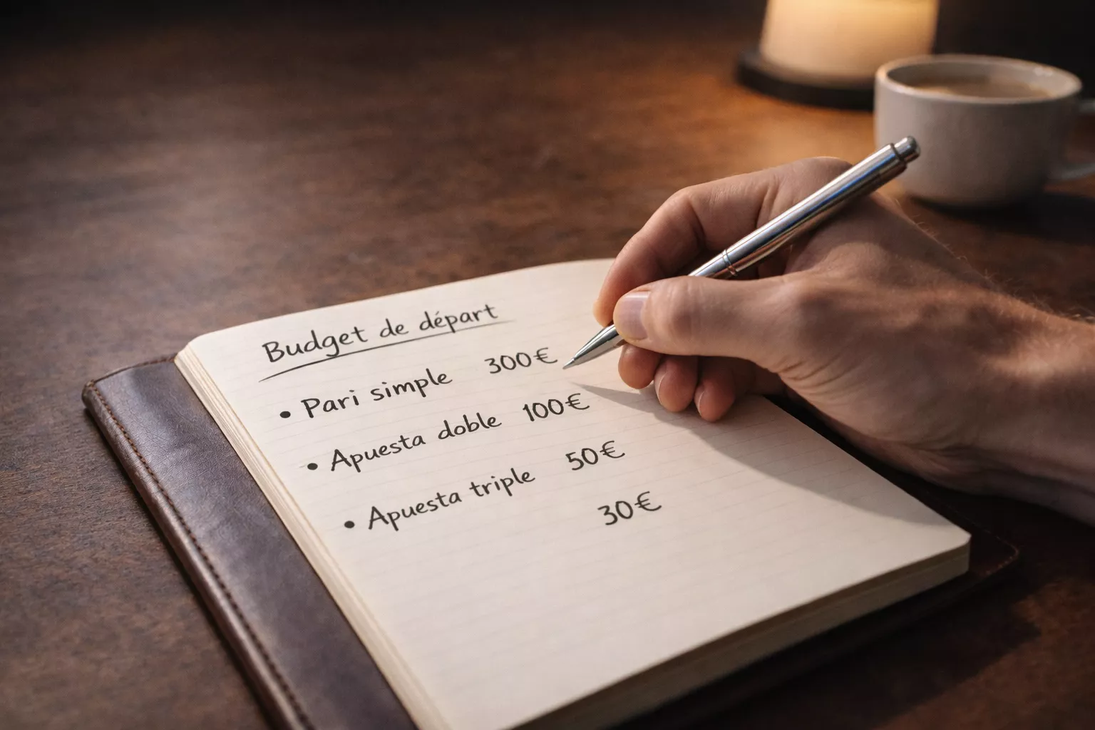 Wedder plant budget in notitieboek met euro symbool