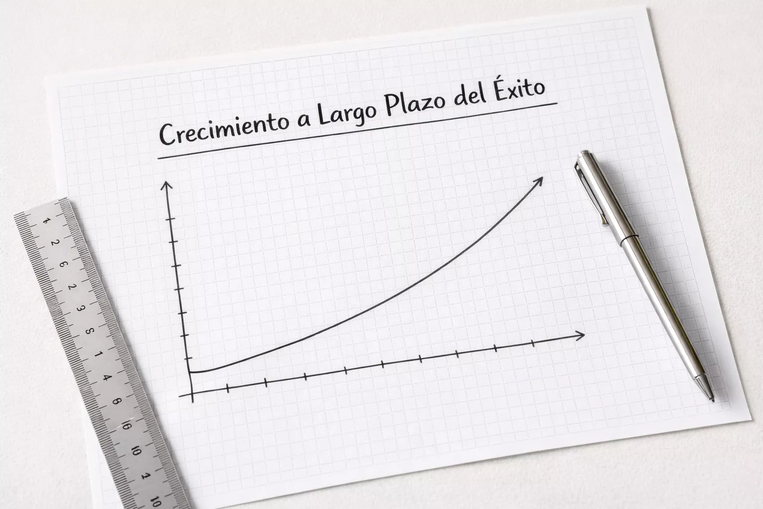 Langetermijn groei weergegeven met oplopende lijn
