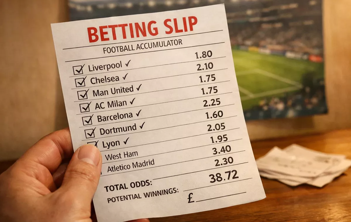 Wedformulier met meerdere voetbalwedstrijden geselecteerd