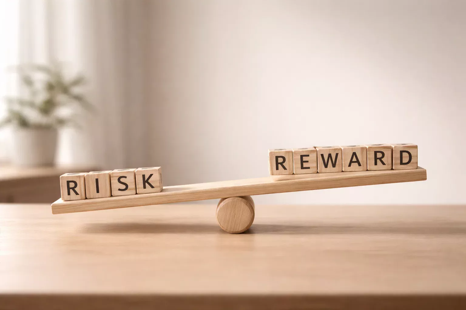 Realistische verwachtingen met balans symbool